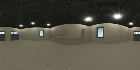 garage HDRI map 3d illustrationの写真素材