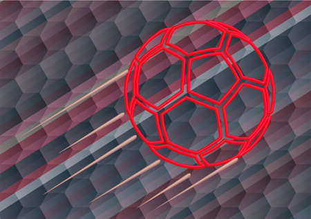 abstract glowing  soccer ball and hexagon grid patternのイラスト素材