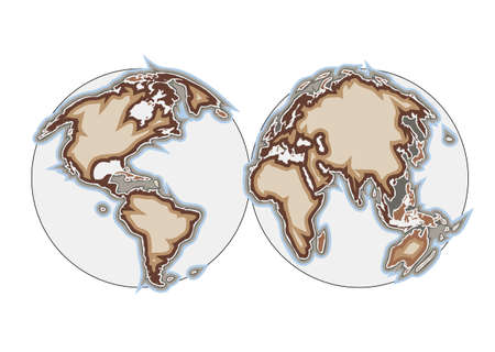 world map abstract vector illustration isolated on whiteのイラスト素材