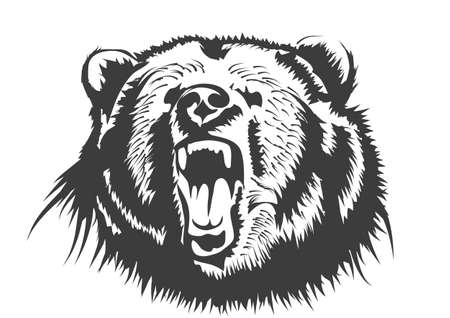 bear animal  vector silhouette isolated on whiteのイラスト素材