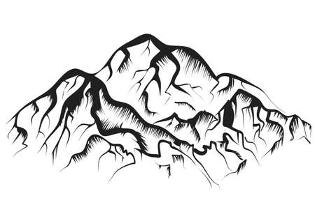 Mountains illustration ilolated on white backgroundのイラスト素材