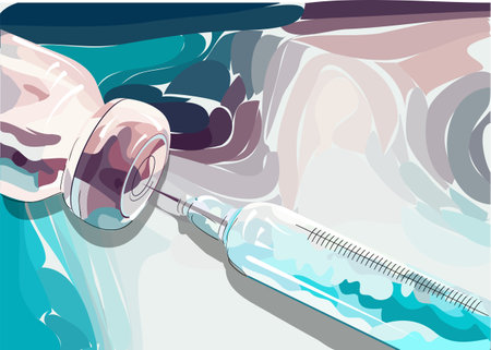 vaccine background. vector concept of vaccination laboratoryのイラスト素材