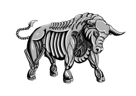 abstract bull isolated on white backgroundのイラスト素材