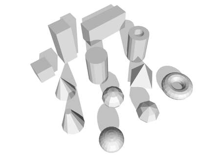 Basic geometry shapes isolated on white backgroundのイラスト素材