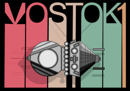 vostok 1 poster, satellite of unione soveticaのイラスト素材