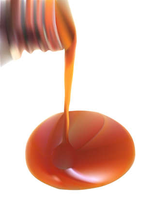 Vanilla essence pouring isolated on white backgroundのイラスト素材