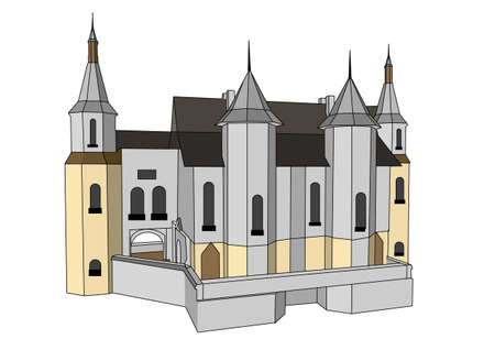castle vector illustration isolated on white backgroundのイラスト素材