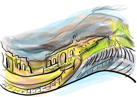 taormina abstract illustration on multicolor backgroundのイラスト素材