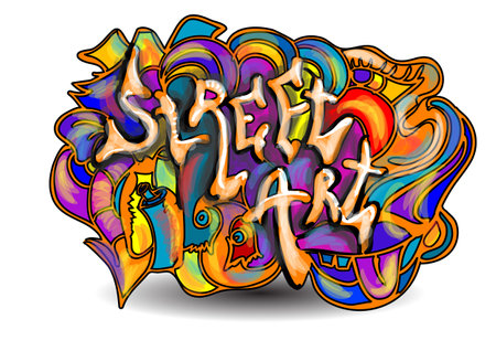 street art vector illustration isolated on white backgroundのイラスト素材