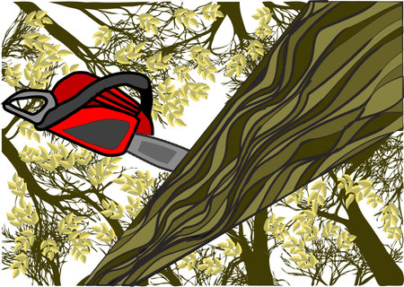 deforestation vector illustration on white backgroundのイラスト素材