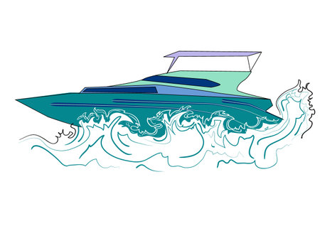 boat vector illustration isolated on white backgroundのイラスト素材