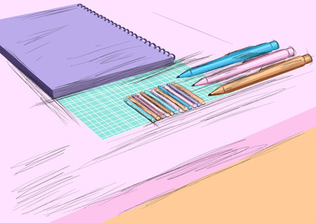 school background pastel vector illustrationのイラスト素材