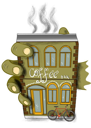 abstract cup of coffee vector illustration isolatedのイラスト素材