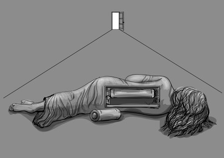 stress and fatigue vector illustration. consept of troubleのイラスト素材