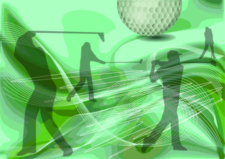 golf abstract illustration. abstract golf clubのイラスト素材