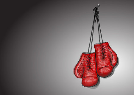 boxing gloves on wallのイラスト素材
