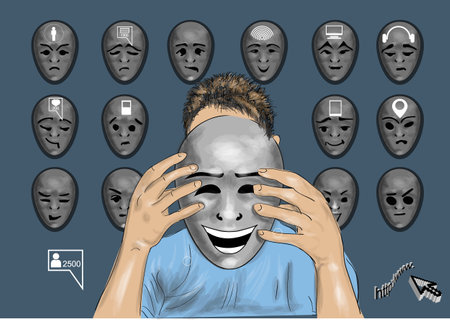social media vector illustration, communication in social networksの写真素材