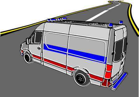 ambulance on road abstract vector illustrationのイラスト素材