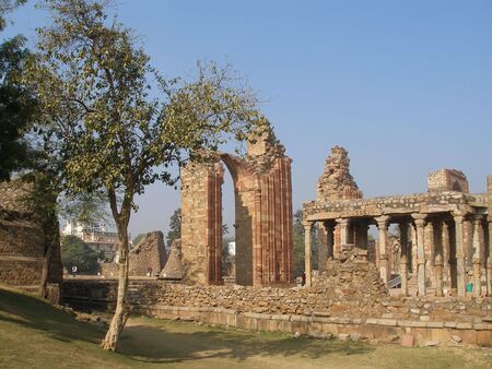 Qutab Complex  Delhi Indiaの写真素材