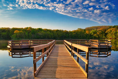 A dock at the lakeの写真素材