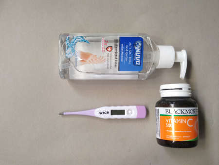 Jakarta, Indonesia - April 12, 2020: Starter pack while at home against the Corona virus