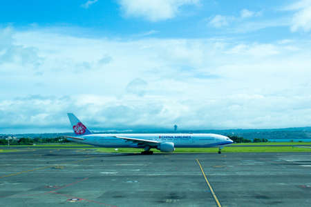 Bandar udara Ngurah Rai, Bali, Indonesia - December 4, 2018 : The plane that will take off at the...