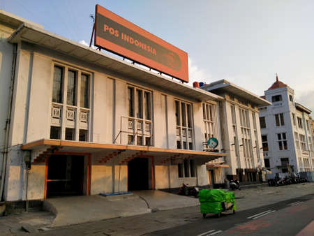 Kota tua, Pos indonesia, Jakarta, Indonesia - (06-10-2021) : The historic building of a state-owned enterprise engaged in postal delivery in the afternoonのeditorial素材