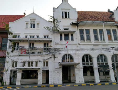 Kota tua, Jakarta, Indonesia - (06-10-2021) : The atmosphere of the old city tourist area in the afternoon with a low emission zoneのeditorial素材