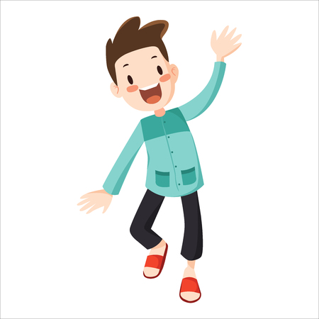 Vector - happy muslim boyのイラスト素材