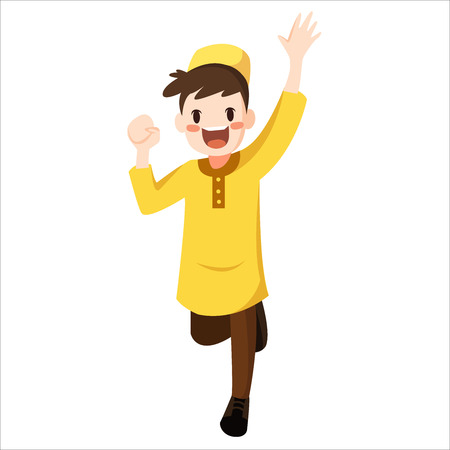 Vector - happy muslim boyのイラスト素材