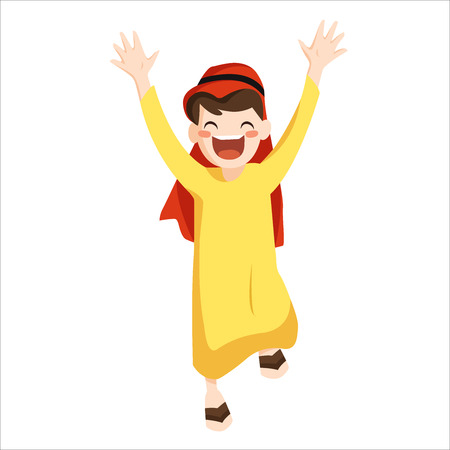 Vector - happy muslim boyのイラスト素材