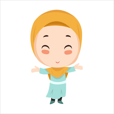 Vector - happy muslim girlのイラスト素材