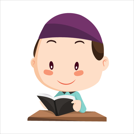 Vector - boy muslim kidのイラスト素材