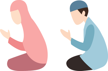 Vector - man and woman muslims illustrationのイラスト素材