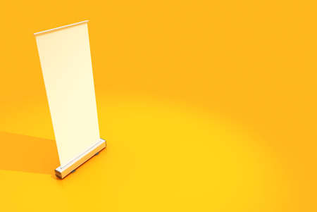 Roll-up,blank poster,showing,background