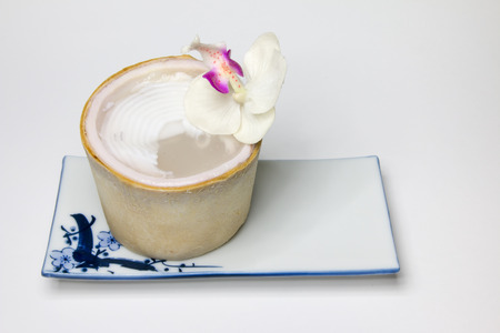 Coconut jelly White backgroundの写真素材