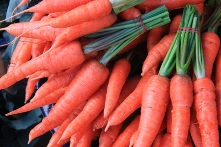 Fresh carrots on hill tribe shops. On Doi Ang Khangの写真素材