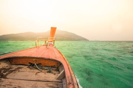 The boat is taking off to see the coral dive.の写真素材