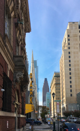 Philadelphia, USA - November 6, 2016: View of Juniper streetのeditorial素材