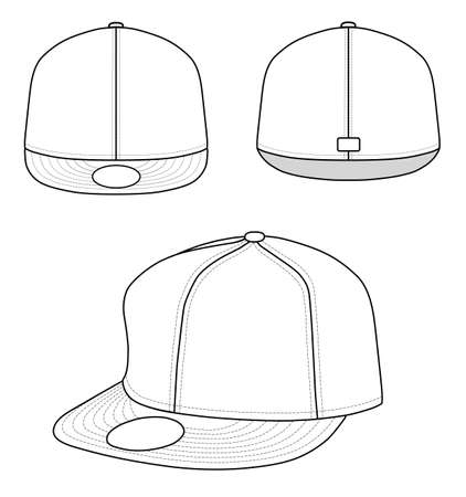 Rap cap outline のイラスト素材