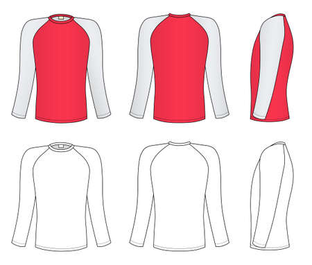 Raglan sleeve t-shirt のイラスト素材