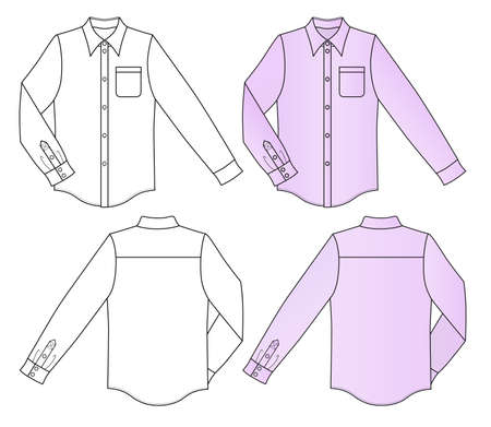 Outline colored shirt vector illustration isolated on white のイラスト素材