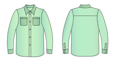 Outline colored shirt vector illustration isolated on white のイラスト素材