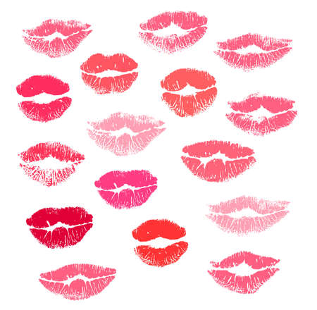Collection print of lips のイラスト素材