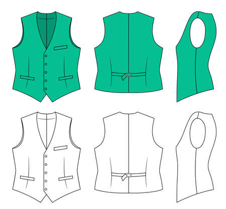 Man green waistcoat のイラスト素材