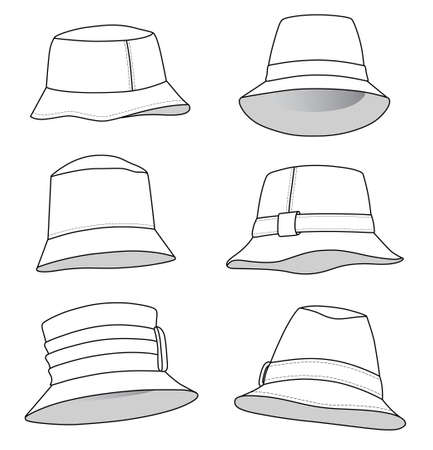 Lots of Mens and Womans Panamsのイラスト素材