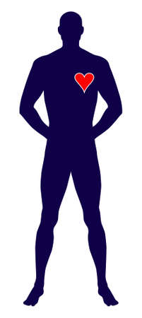 Naked standing manのイラスト素材