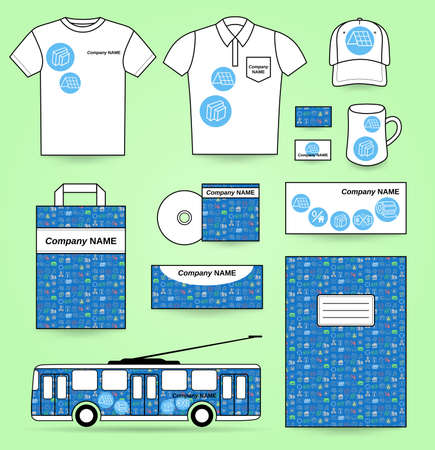 Ads template blank set isolated on background, vector illustrationのイラスト素材