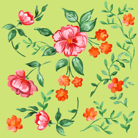 Beautiful handpainted fancy watercolor flowers isolated on background.
Design elements for congratulation card or fashion cloth.のイラスト素材
