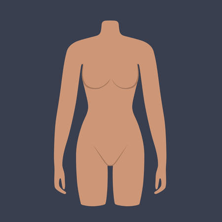 Woman mannequin torso flat style. Vector illustration isolated on background. You can use this image for fashion design and etc.のイラスト素材